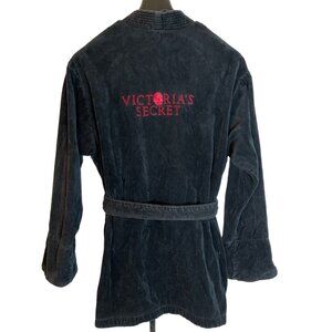 Med/Large Vintage Victorias Secret Navy Cotton Robe With Belt Y2K Loungewear